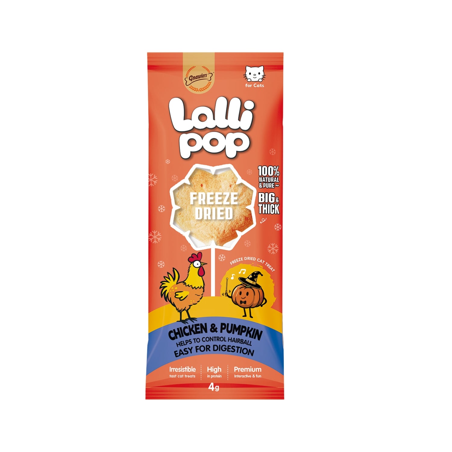 Gnawlers Lallipop Freeze-Dried Chicken & Pumpkin Cat Treats
