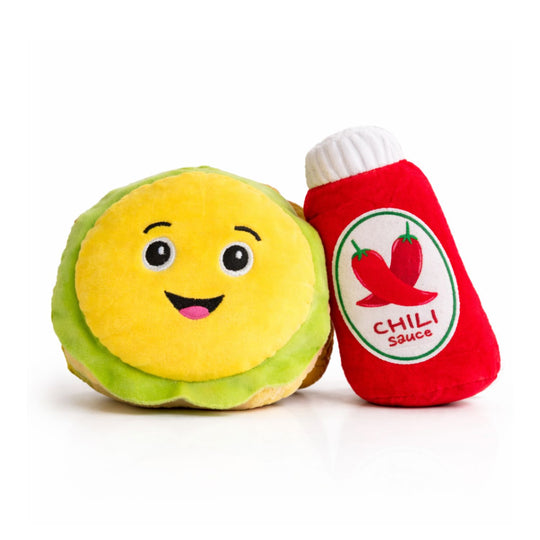 Kara Burger and Chilli Sauce Set Dog Toy