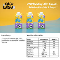 aTwoValley A2β casein Lactose Free Pet Milk For Cats & Dogs