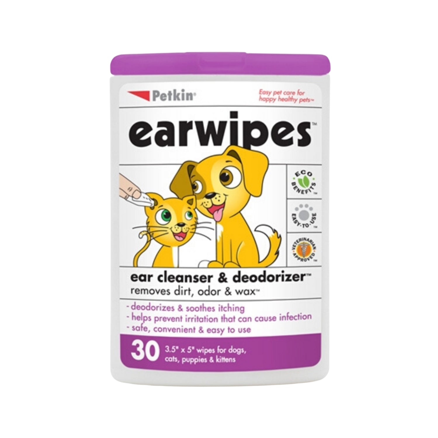 Petkin Ear Wipes For Cats & Dogs