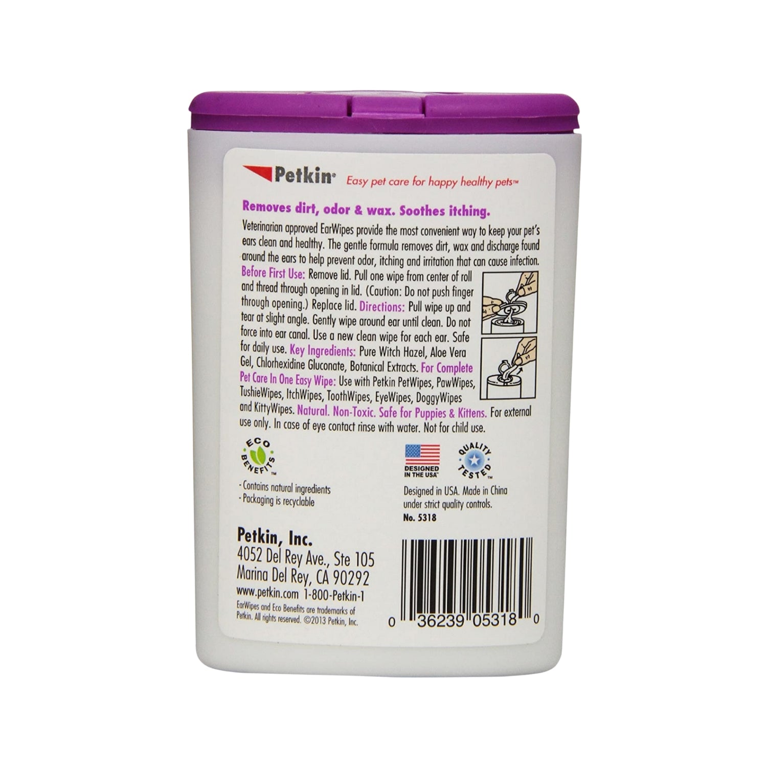 Petkin Ear Wipes For Cats & Dogs