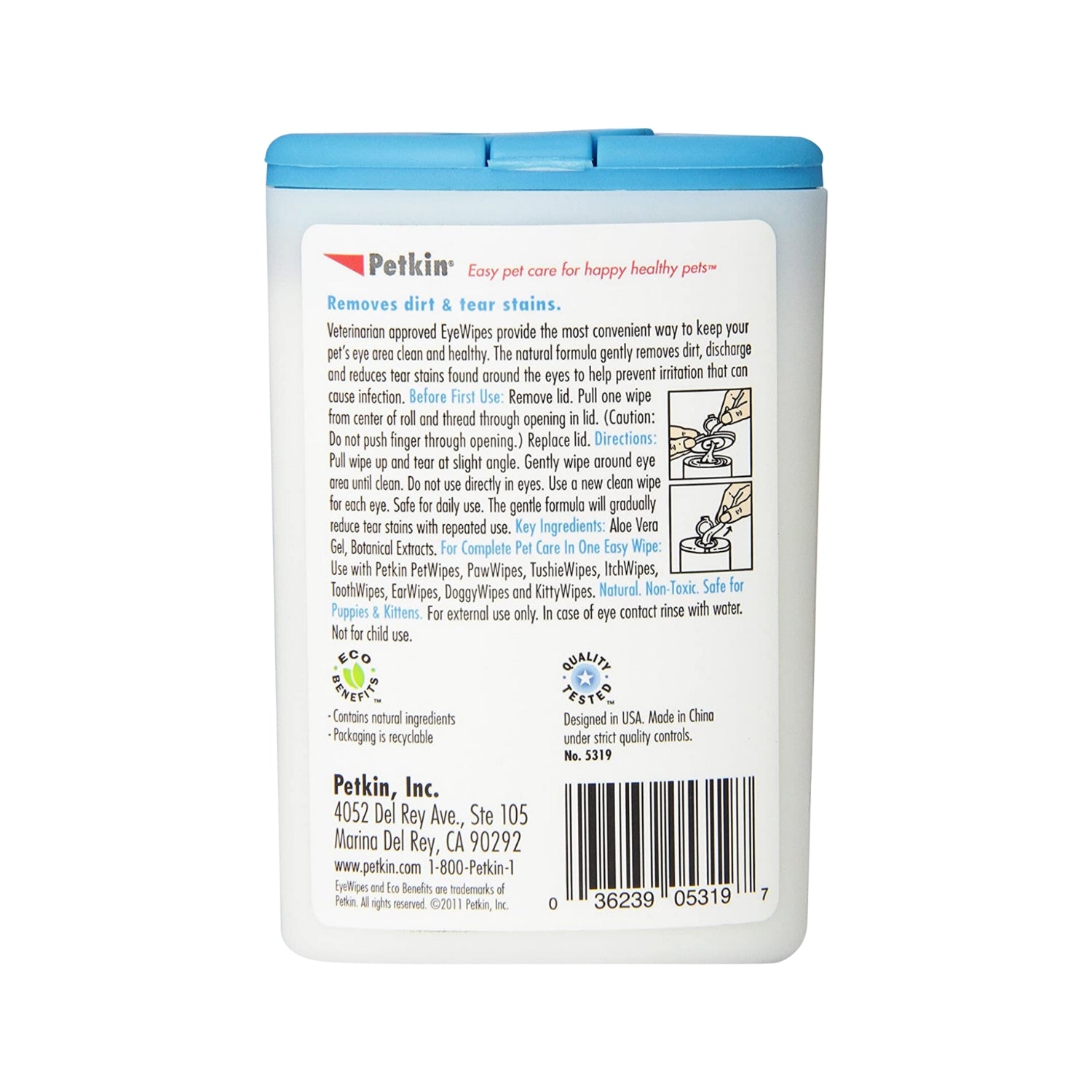 Petkin Eye Wipes For Cats & Dogs