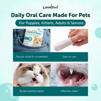 Loveabowl Clean-A-Tooth Dental Finger Wipes for Cats
