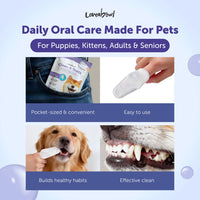 Loveabowl Clean-A-Tooth Dental Finger Wipes for Dogs
