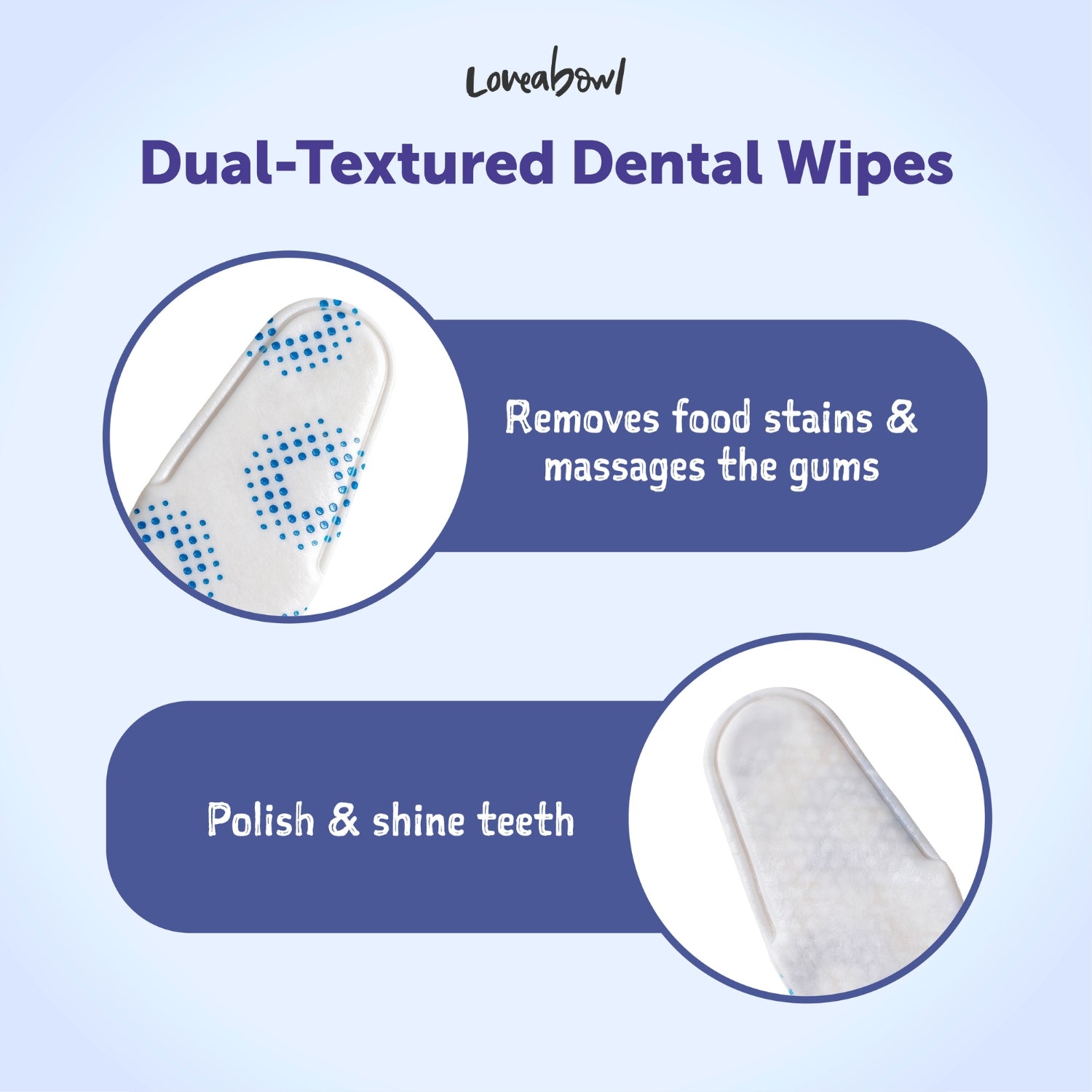 Loveabowl Clean-A-Tooth Dental Finger Wipes for Dogs