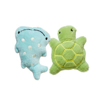 Ps DeepSea Whale & Turtle Duo Plush Squeaky Dog Toy Set