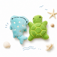 Ps DeepSea Whale & Turtle Duo Plush Squeaky Dog Toy Set