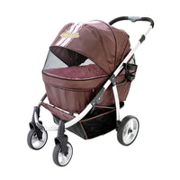 Ibiyaya Elegant Retro Pet Stroller(Pink/Brown)