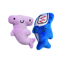 Ps DeepSea Shark Duo Plush Squeaky Dog Toy Set