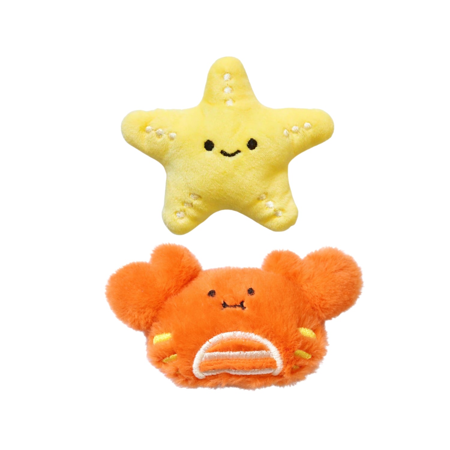 Ps DeepSea Crab & Starfish Duo Plush Squeaky Dog Toy Set