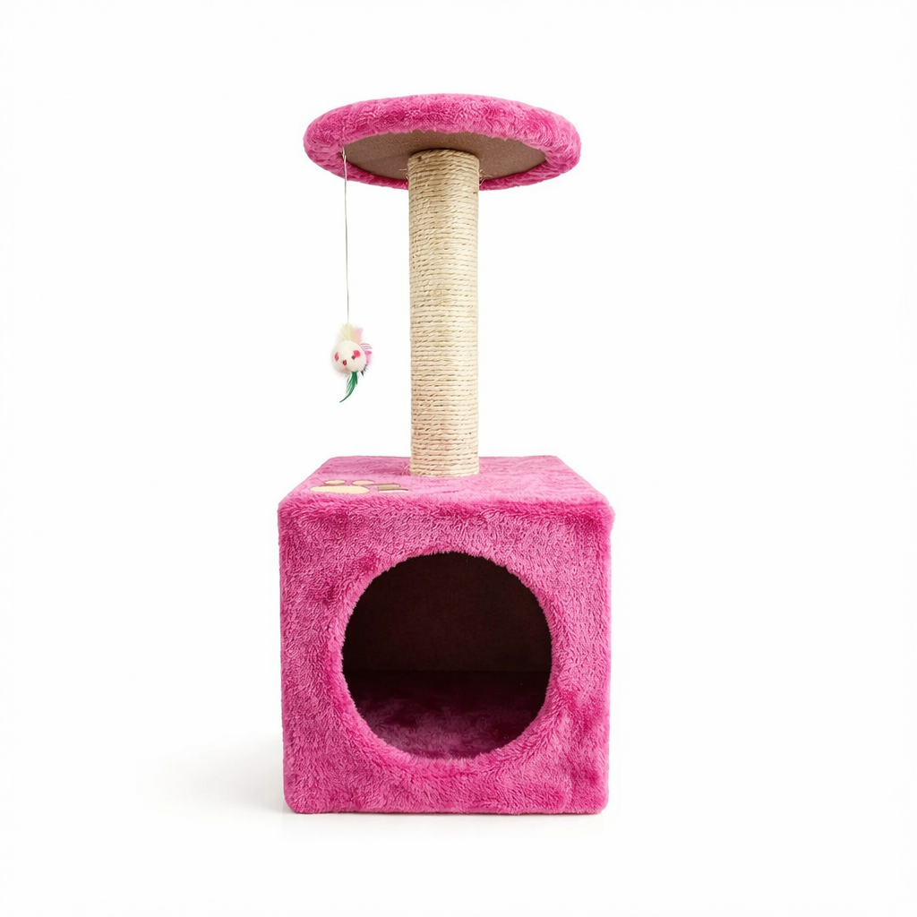 Sin Cheng Paw Printed Cat Scratching Post (Pink)