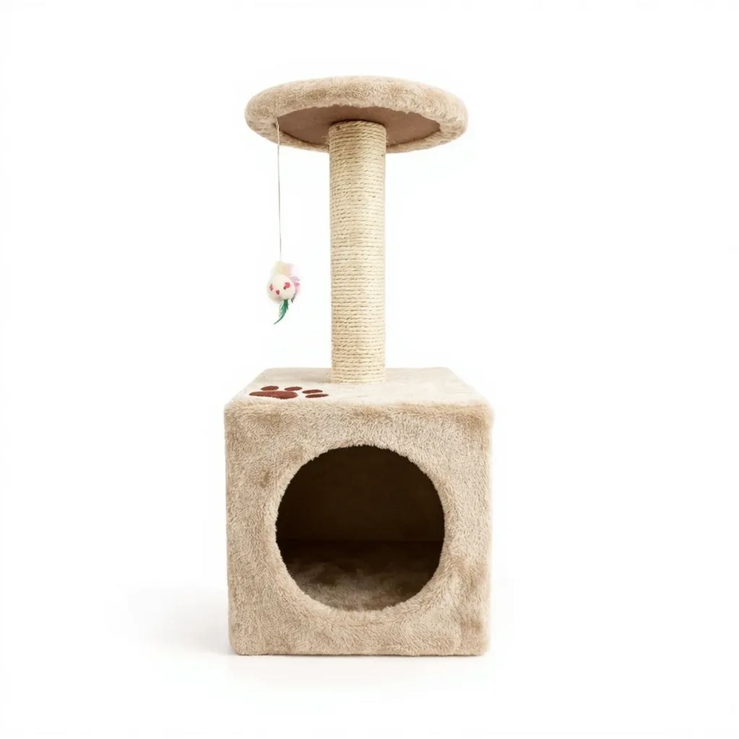 Sin Cheng Paw Printed Cat Scratching Post (Beige)
