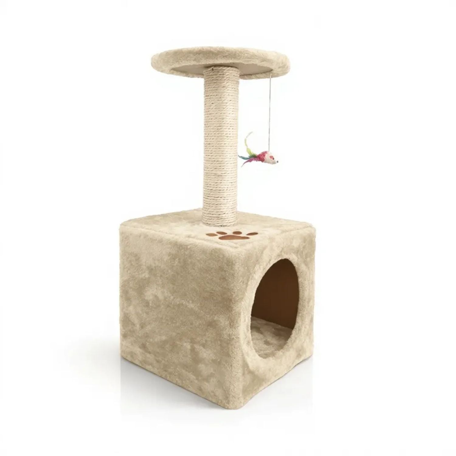 Sin Cheng Paw Printed Cat Scratching Post (Beige)