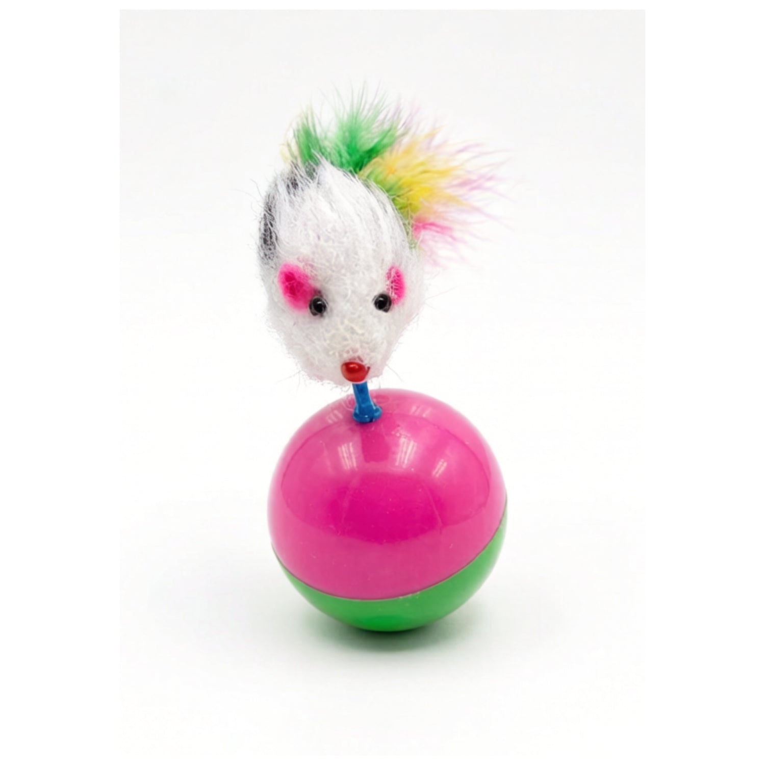 Ps Mouse with Feather Tail Tumbler Cat Toy