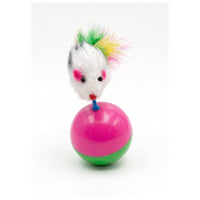 Ps Mouse with Feather Tail Tumbler Cat Toy