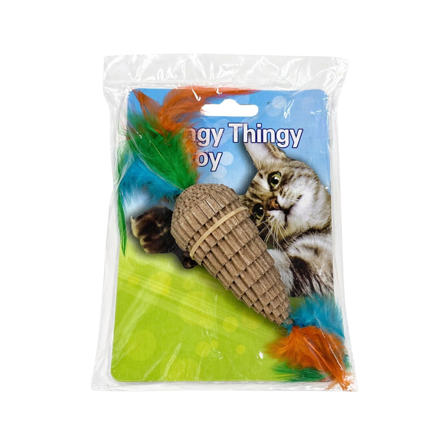 Ps Corrugated Carrot with Feather Cat Toy