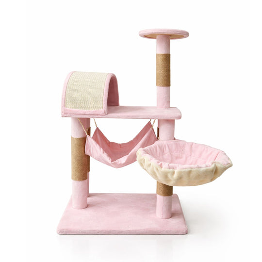 Ps Multi-level cat Scratching Tower With Hammock (Light Pink)