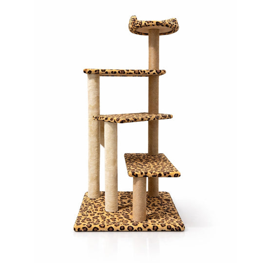 Ps 4 Tier Cat Tree Scratching Post (Leopard Print)