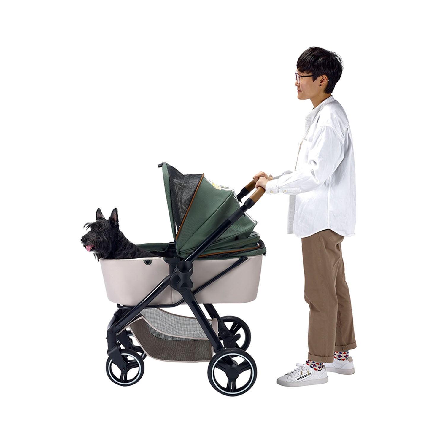 Ibiyaya Retro Luxe Pet Stroller 2.0 (Soft Sage)