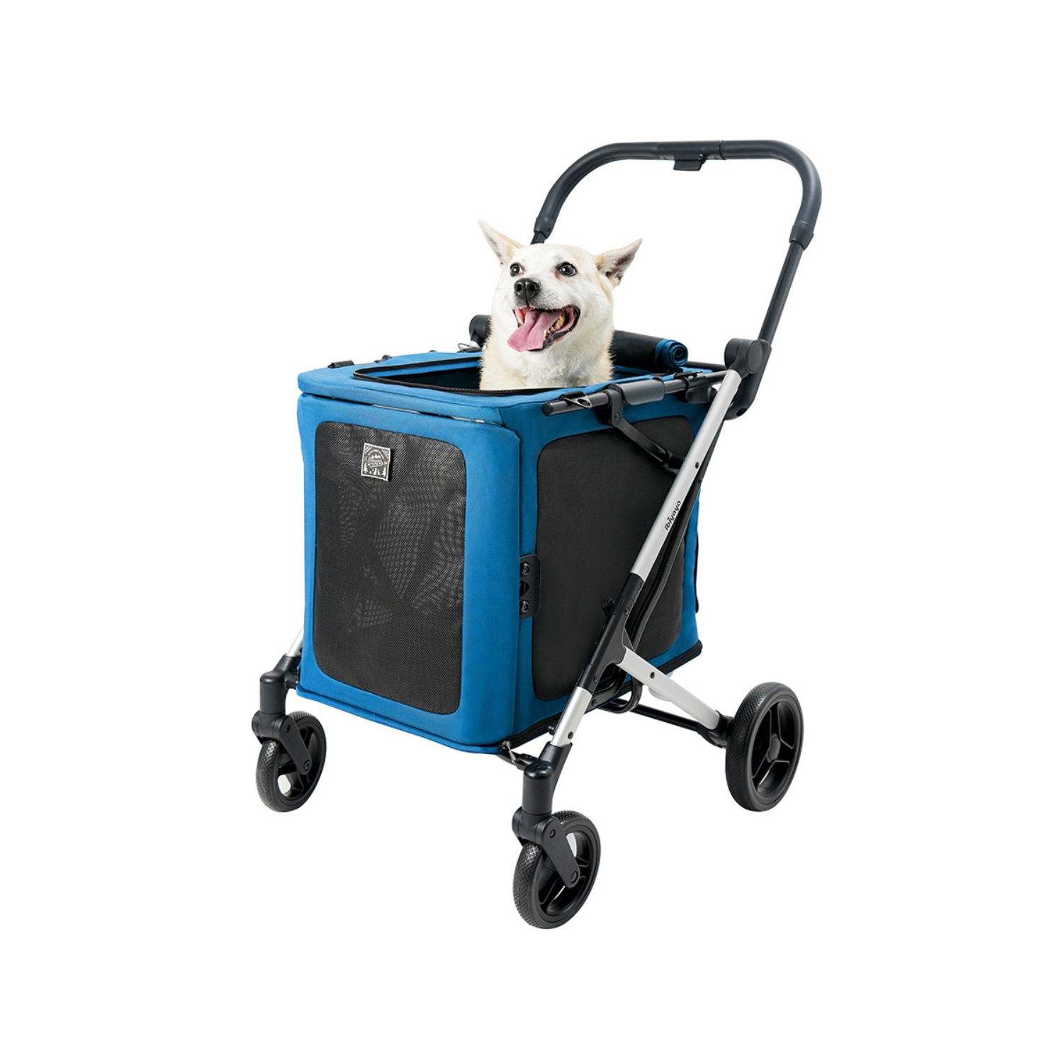 Ibiyaya BigBuddy Stroller & Crate Combo 2-in-1 Collapsible Pet Wagon-Kennel Blue
