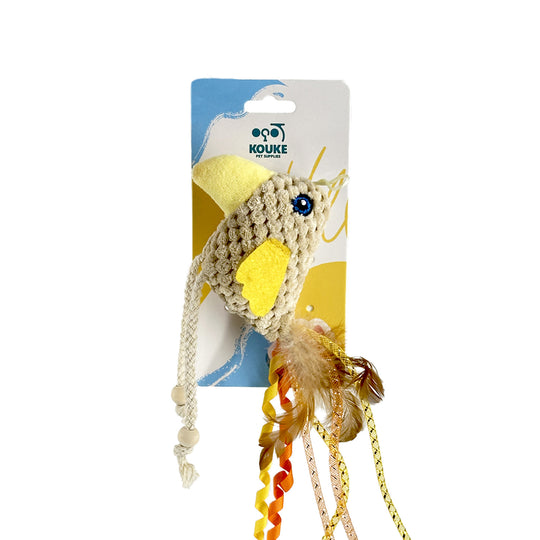 Ps Kouke Brown Long-Tail Bird Cat Toy