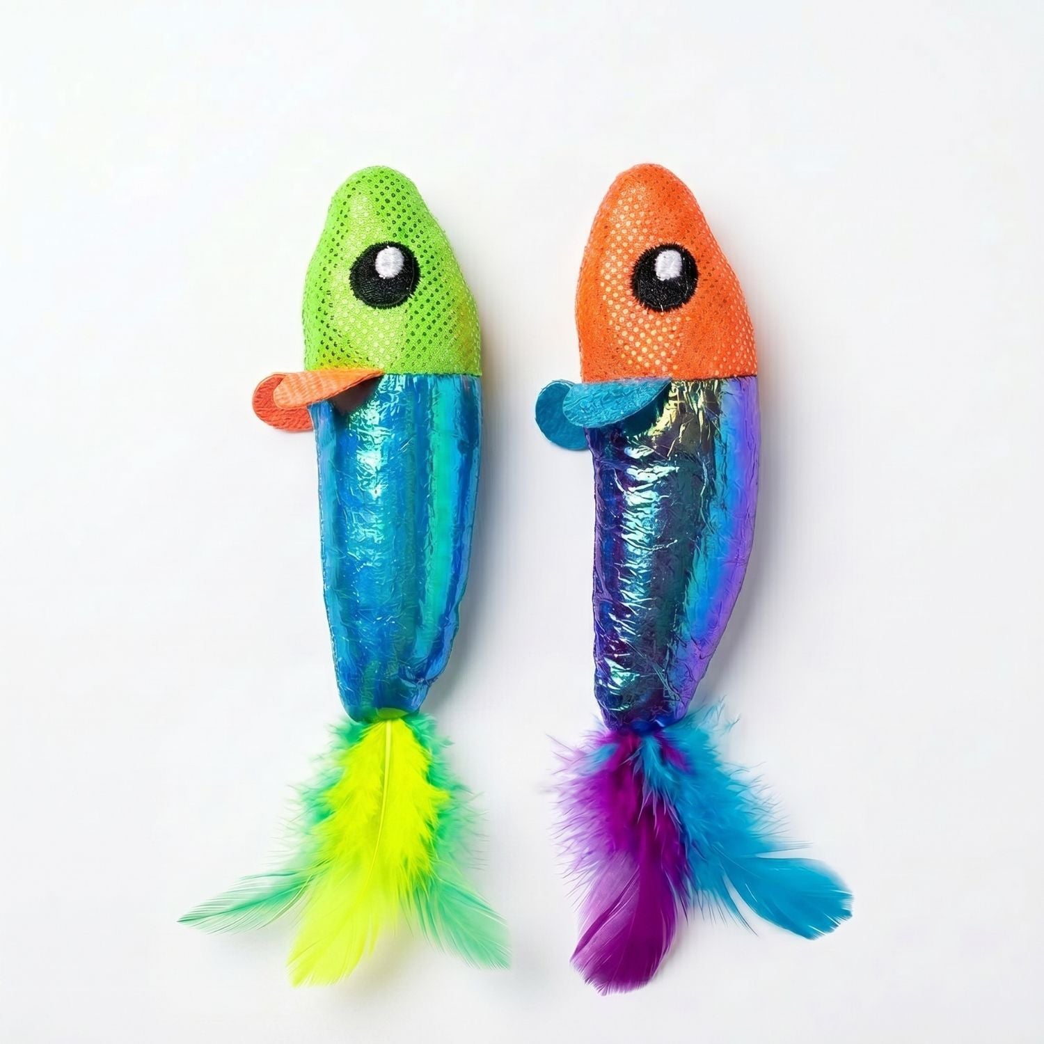 Kara Ocean Twin Fish with Feather Cat Toy