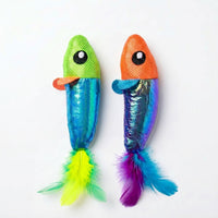Kara Ocean Twin Fish with Feather Cat Toy
