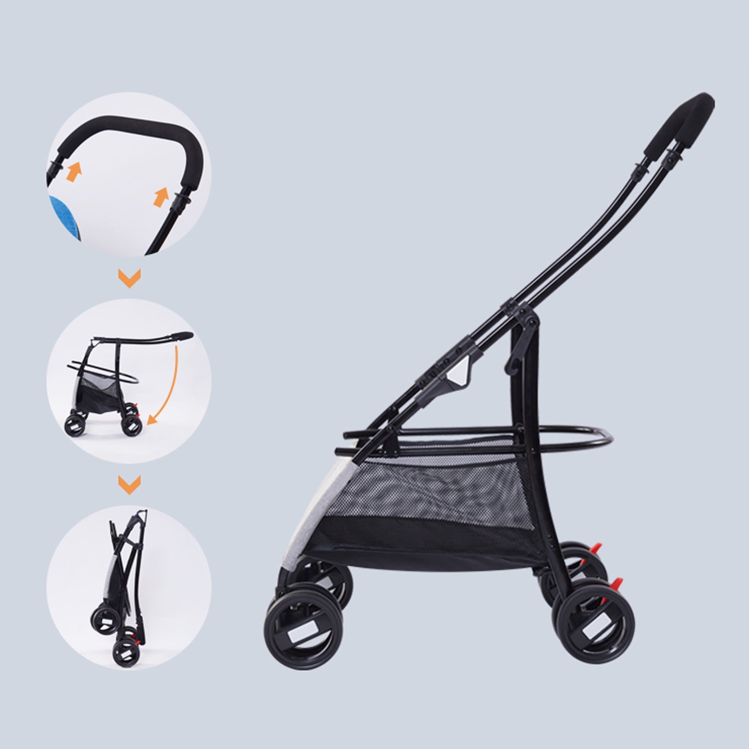 Hapair Folding 4-Wheeled Detachable Stroller