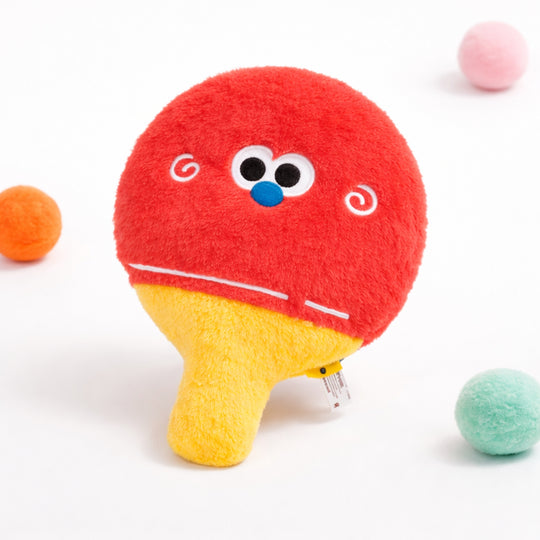 Ps Petsville Table Tennis Bat Squeaky Plush Dog Toy