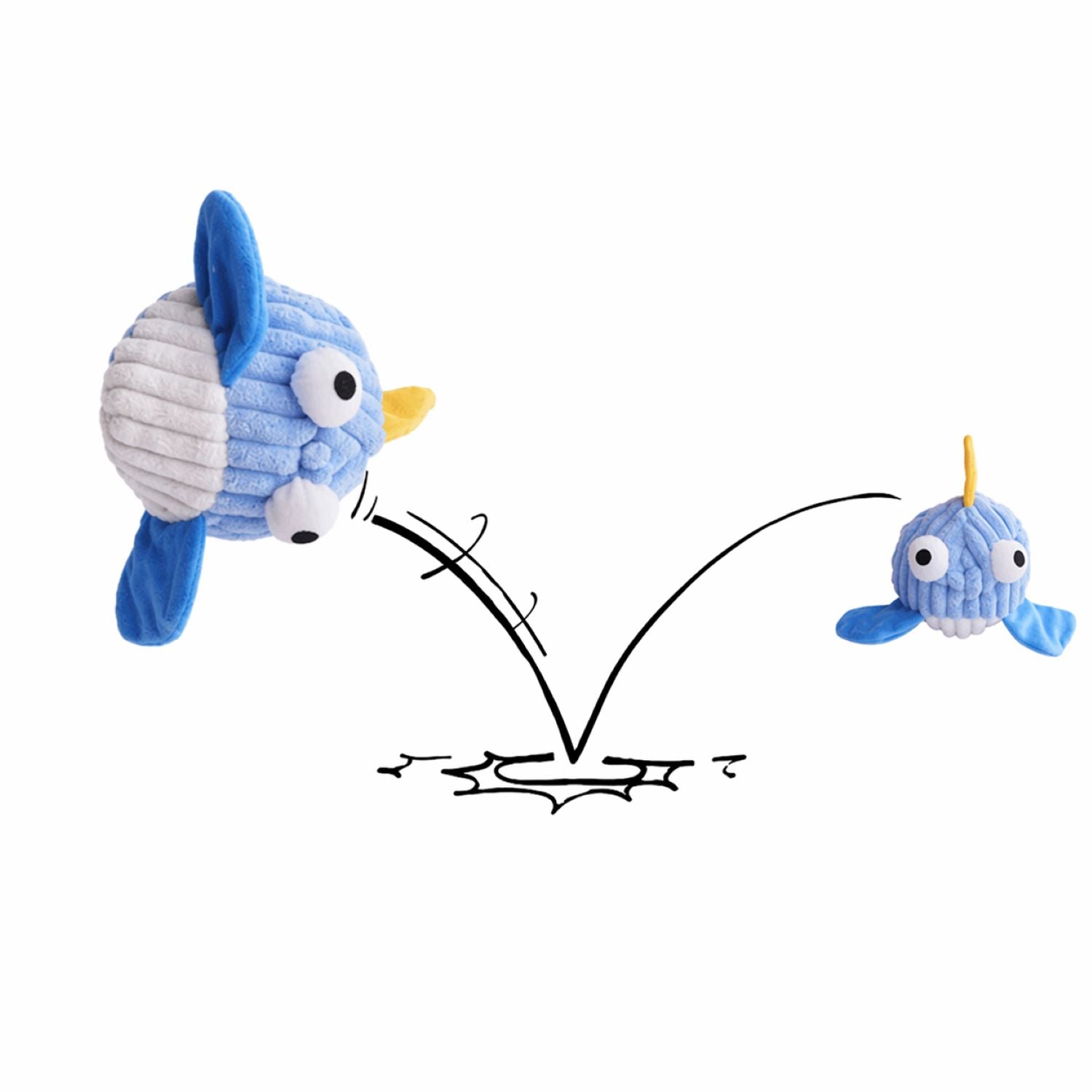 Kara Blue Whale Squeaky Ball Dog Toy