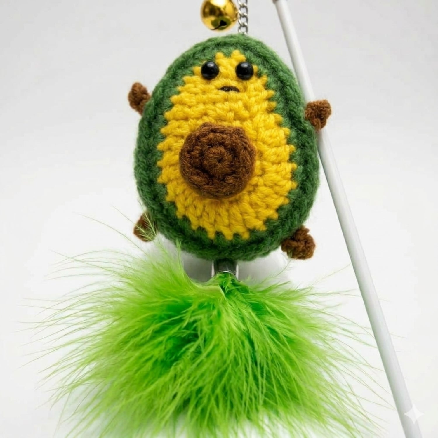 Ps Little Avocado with Feather Cat Teaser Toy
