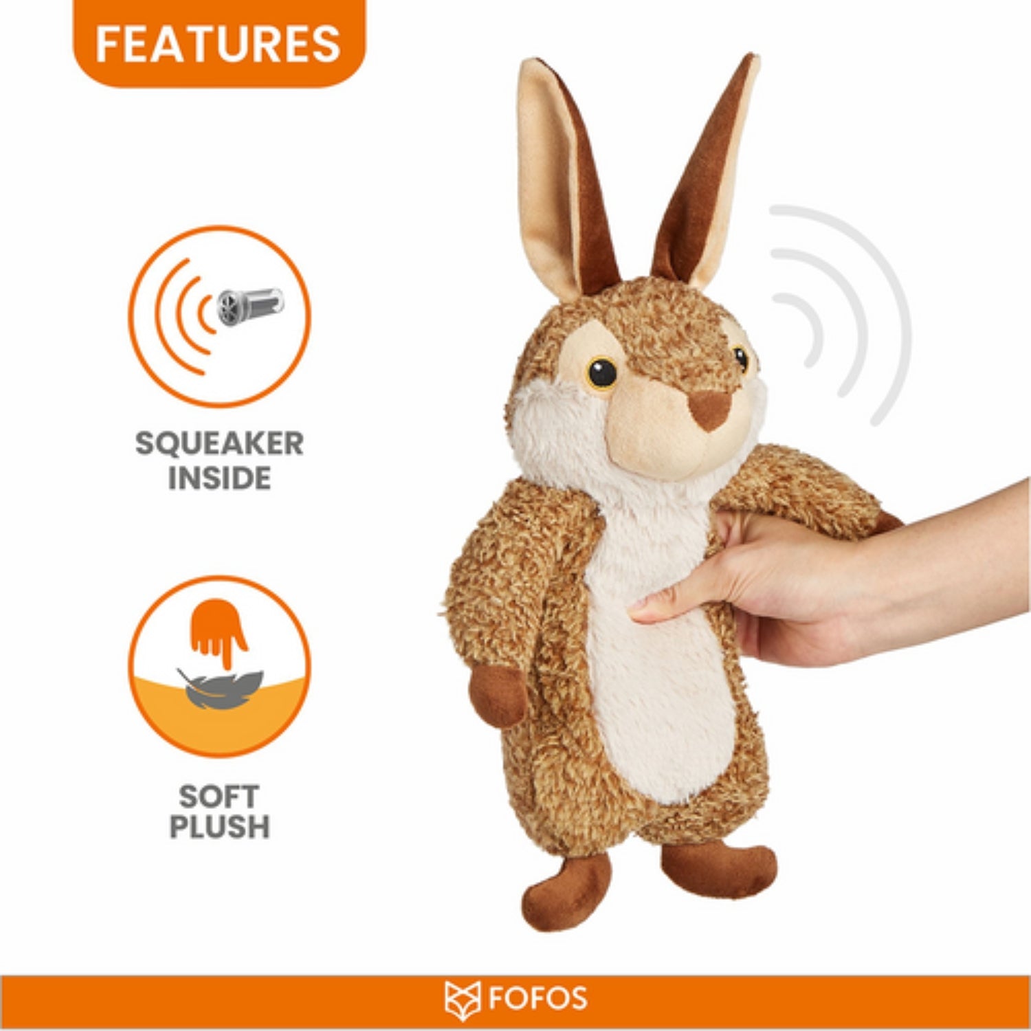 Ps Fofos Rabbit Squeaky Plush Dog Toy