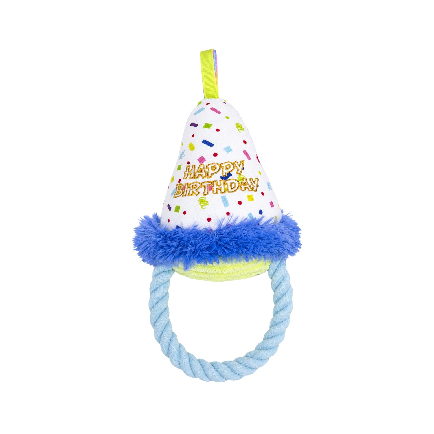 Ps Fofos Birthday Hat Squeaky Plush Dog Toy