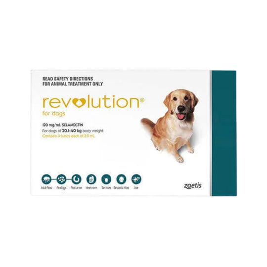 Revolution For Dogs 20.1kg - 40kg (Teal) Dog Medication
