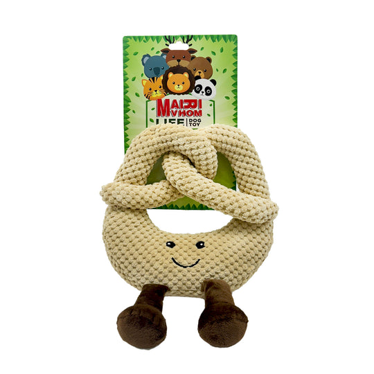 Mr. Pretzel Squeaky Plush Toy
