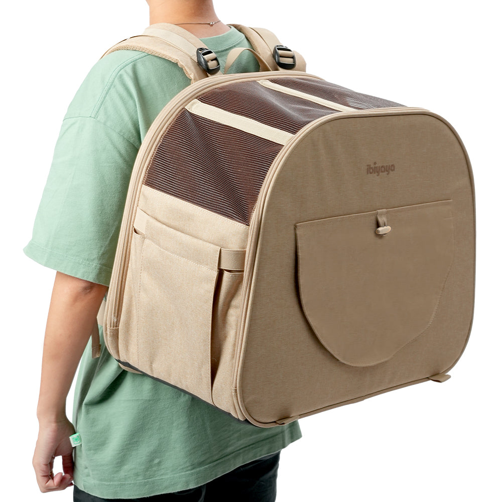 Ibiyaya The Loafer Pet Backpack Carrier Macchiato Beige