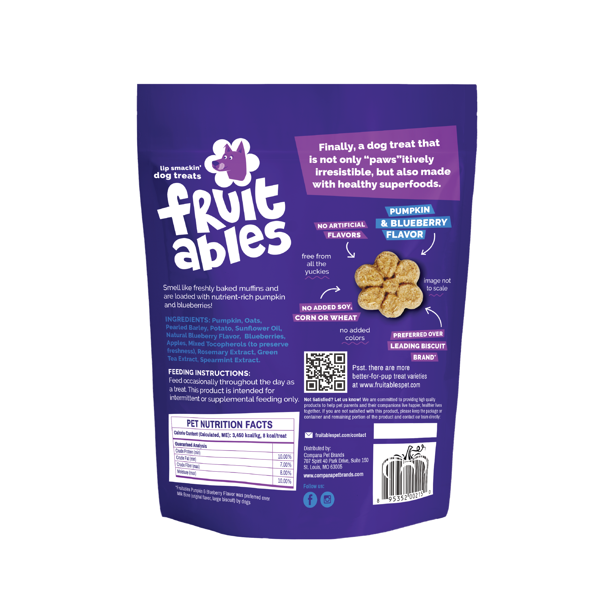 Fruitables Pumpkin & Blueberry Dog Treats
