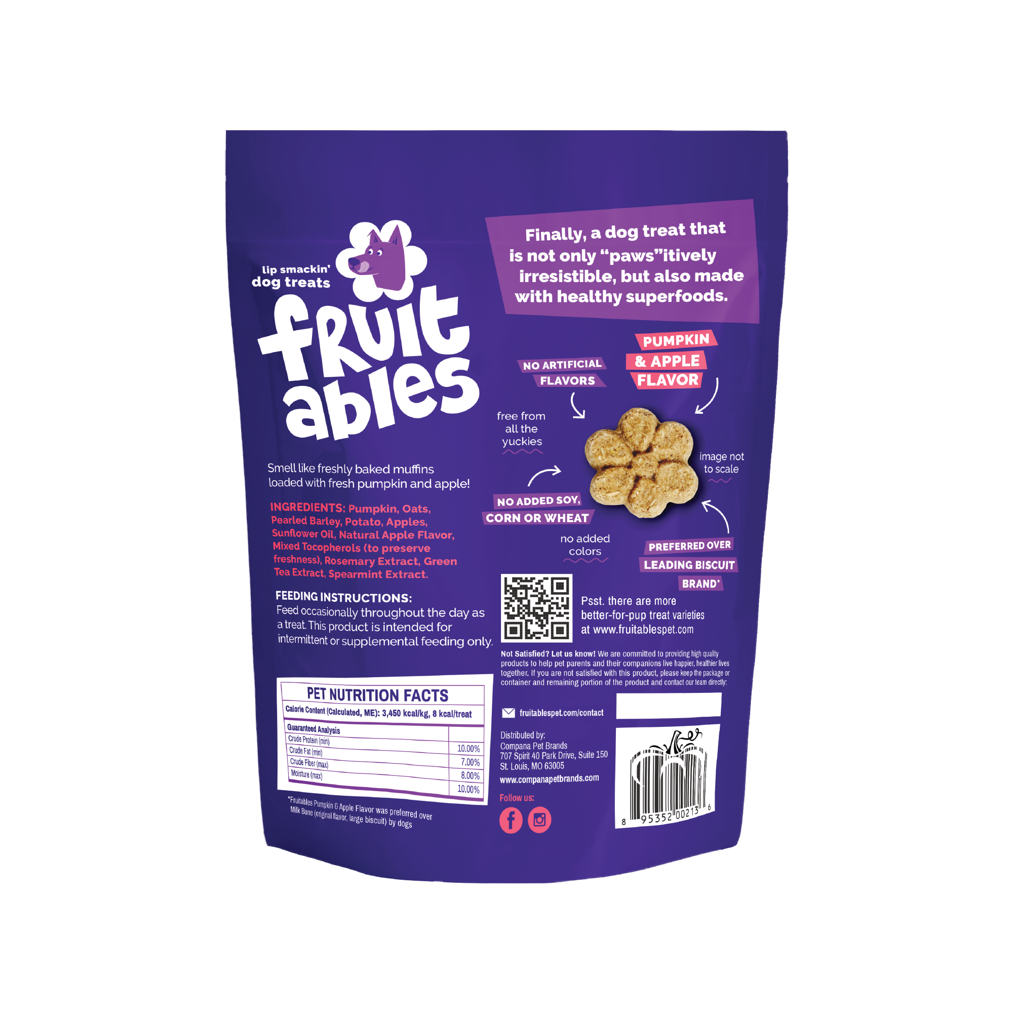 Fruitables Pumpkin & Apple Dog Treats