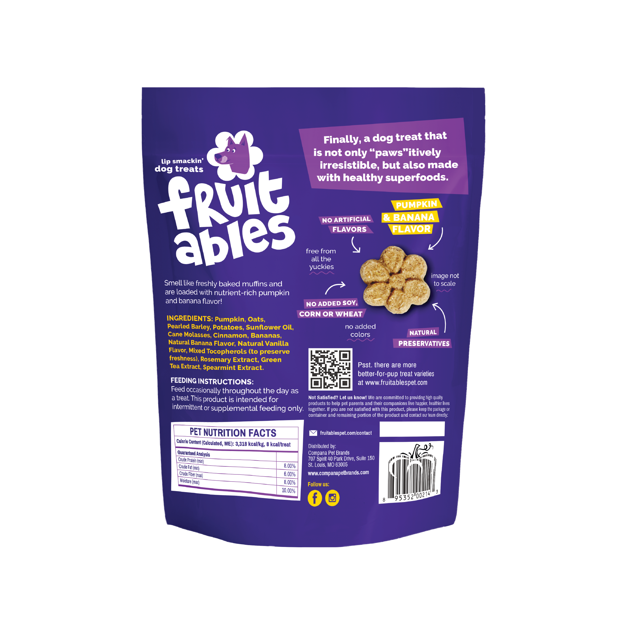 Fruitables Pumpkin & Banana Dog Treats