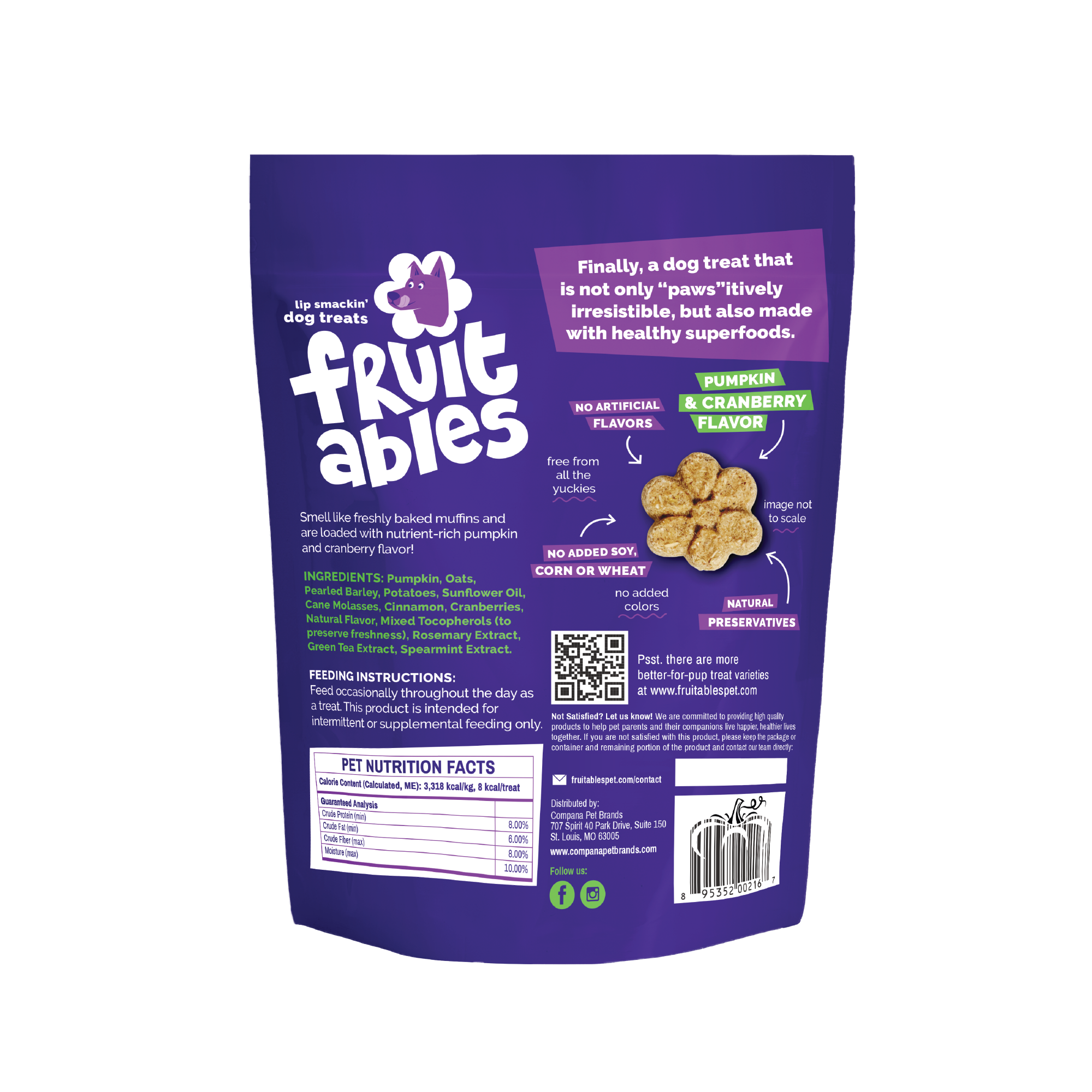 Fruitables Pumpkin & Cranberry Dog Treats