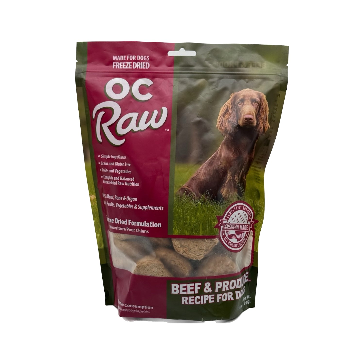 OC Raw Beef & Produce Sliders Freeze-Dried Raw Dog Food