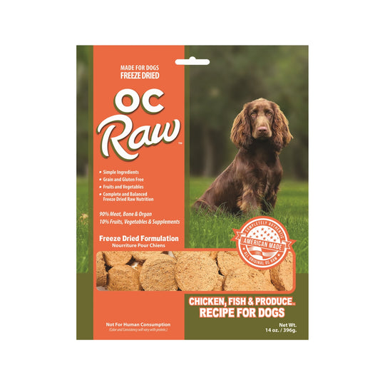 OC Raw Chicken, Fish & Produce Sliders Freeze-Dried Raw Dog Food