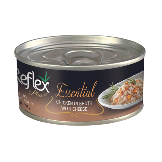 Reflex Plus Essential Chicken and Cheese in Broth cat canned food