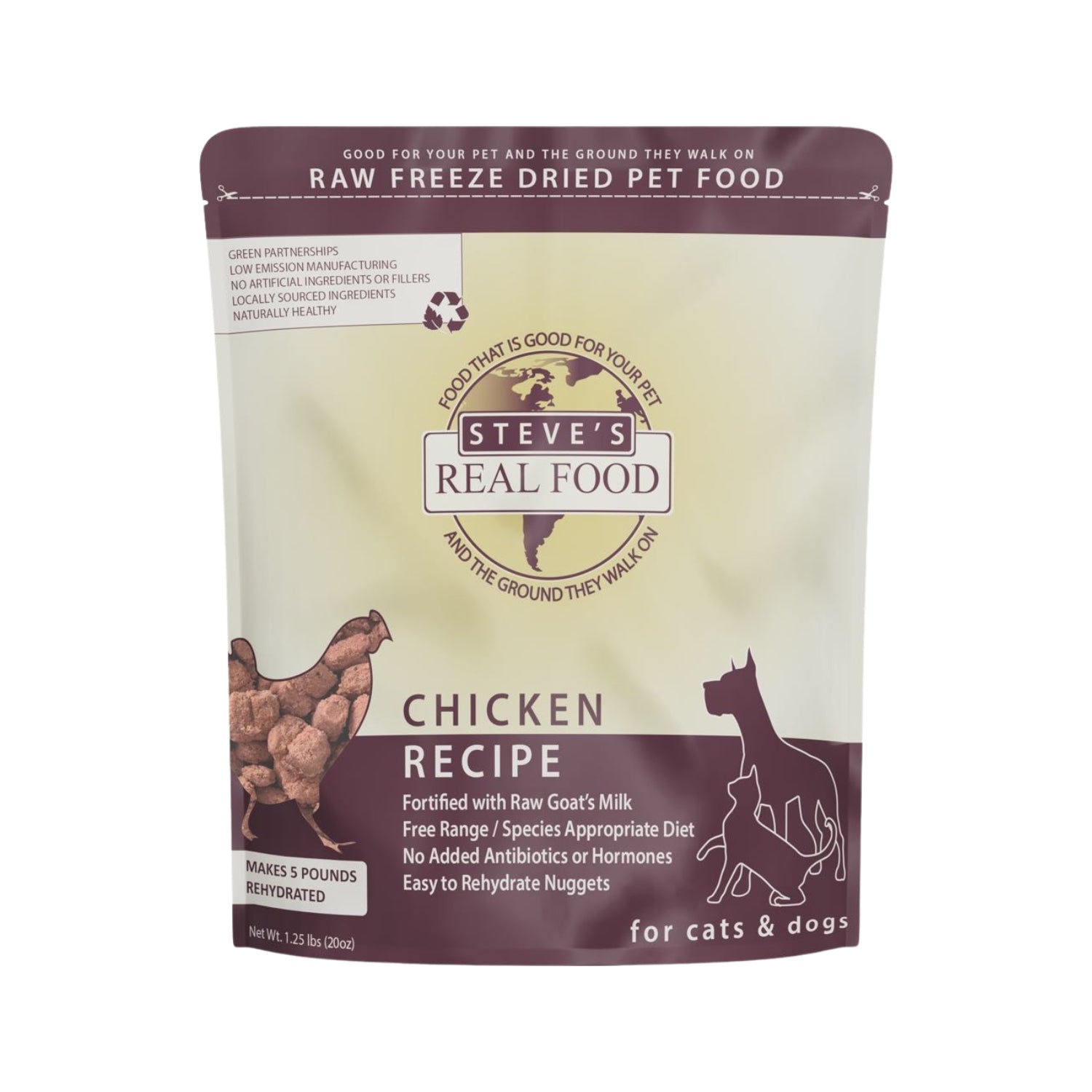 Steve's Real Food Chicken Freeze-Dried Raw Food For Cats & Dogs