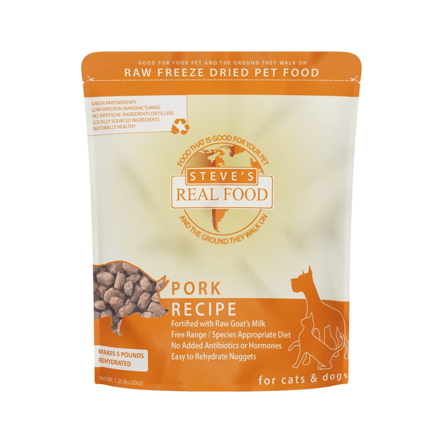 Steve's Real Food Pork Freeze-Dried Raw Food For Cats & Dogs