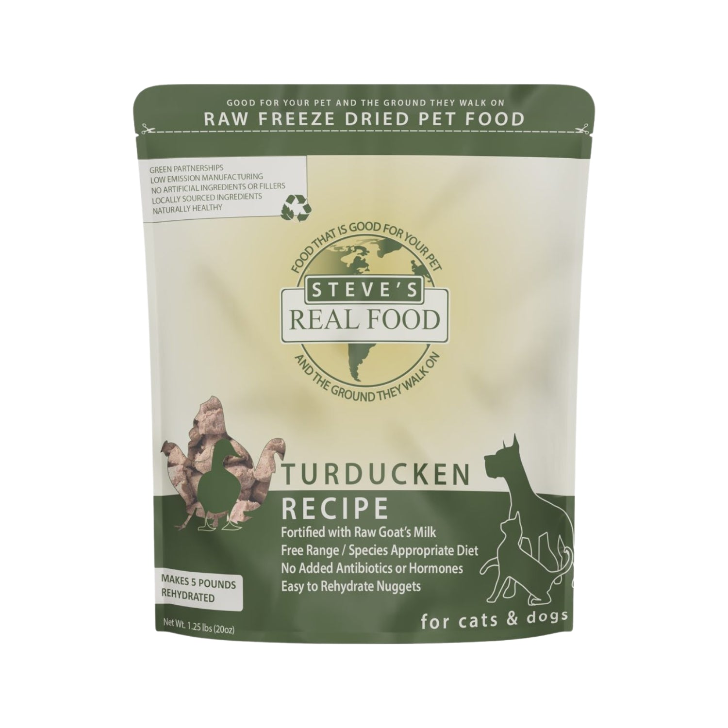 Steve's Real Food Turducken Freeze-Dried Raw Food For Cats & Dogs