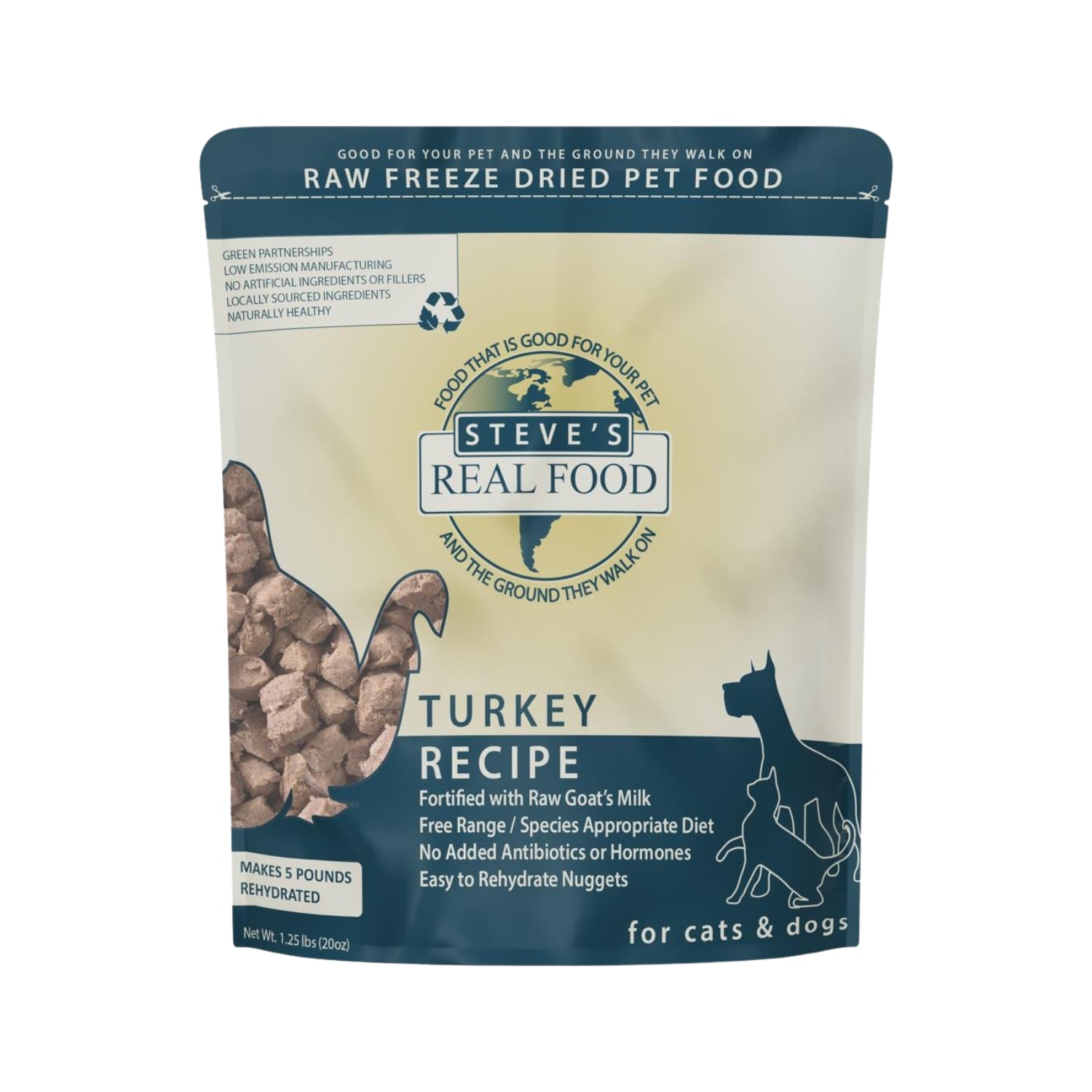 Steve's Real Food Turkey Freeze-Dried Raw Food For Cats & Dogs