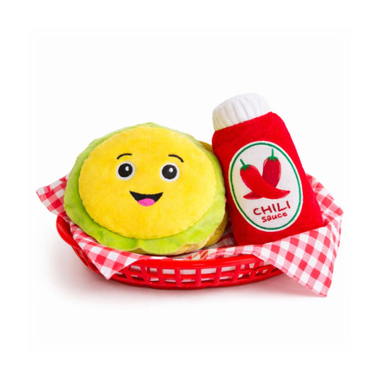 Kara Burger and Chilli Sauce Set Dog Toy