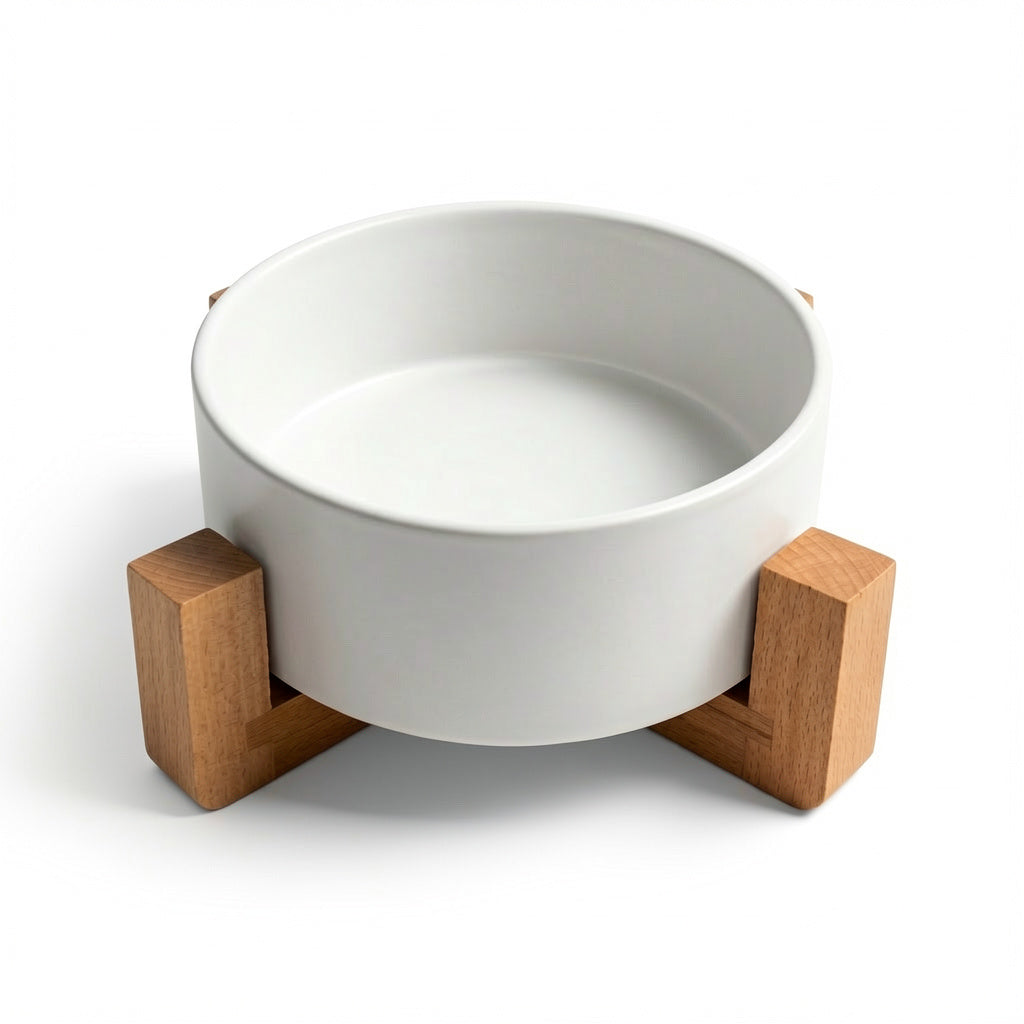 Carno Pet Bowl With Wooden Rack