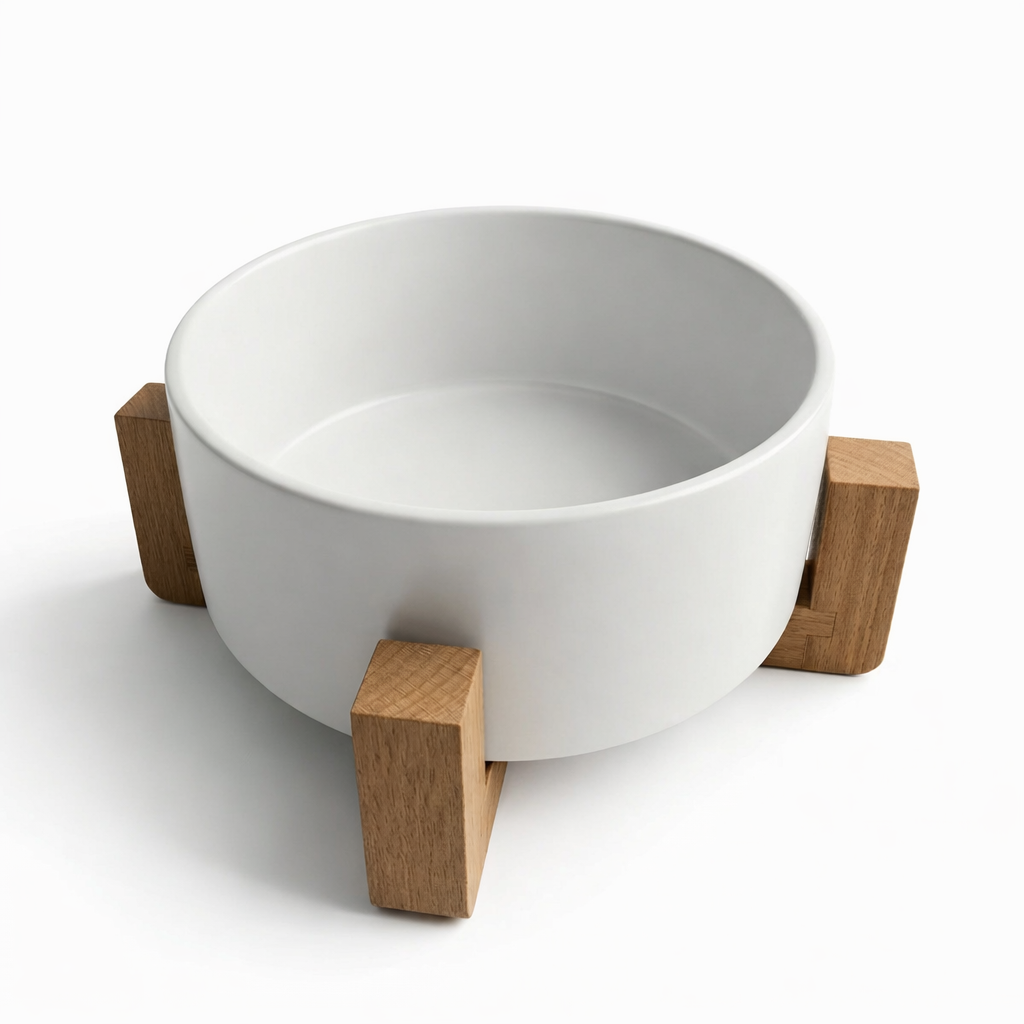 Carno Pet Bowl With Wooden Rack